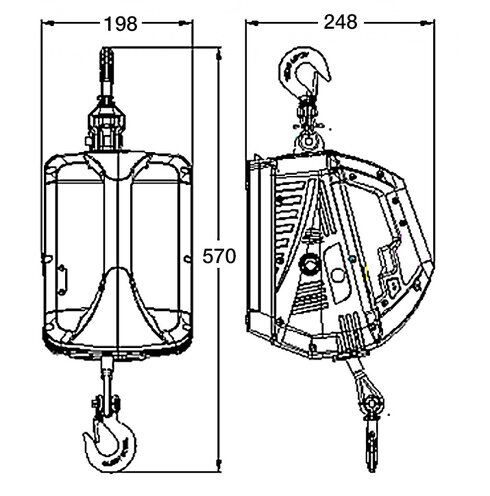 Portable 24V electric wire hoist VANOS450A blueprint