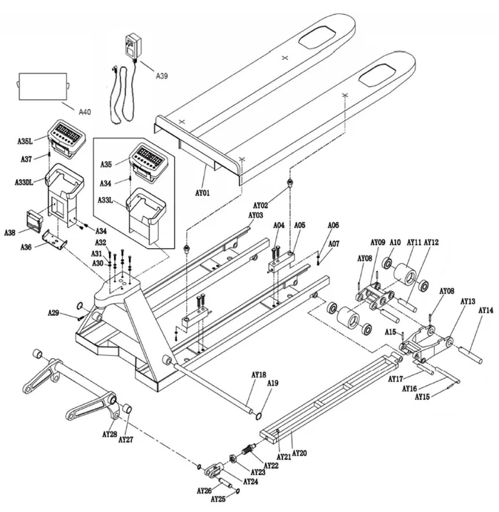 Pallet truck with scale 2500 kg