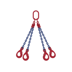 Four leg chain sling with MC4 masterlink and SLC safety hook