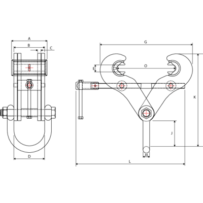 Spindelträgerklemme Superclamp S mit drehbaren Klemmbacken