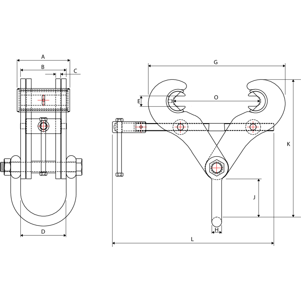 Spindelträgerklemme Superclamp S mit drehbaren Klemmbacken