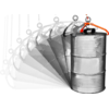 Drum lifter DG10 lifts drum from vertical to horizontal