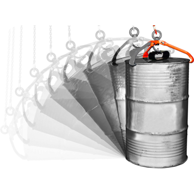 Drum lifter DG10 lifts drum from vertical to horizontal