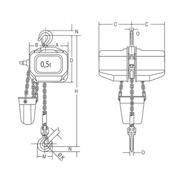 FAH 400 V electric chain hoist 1 speed
