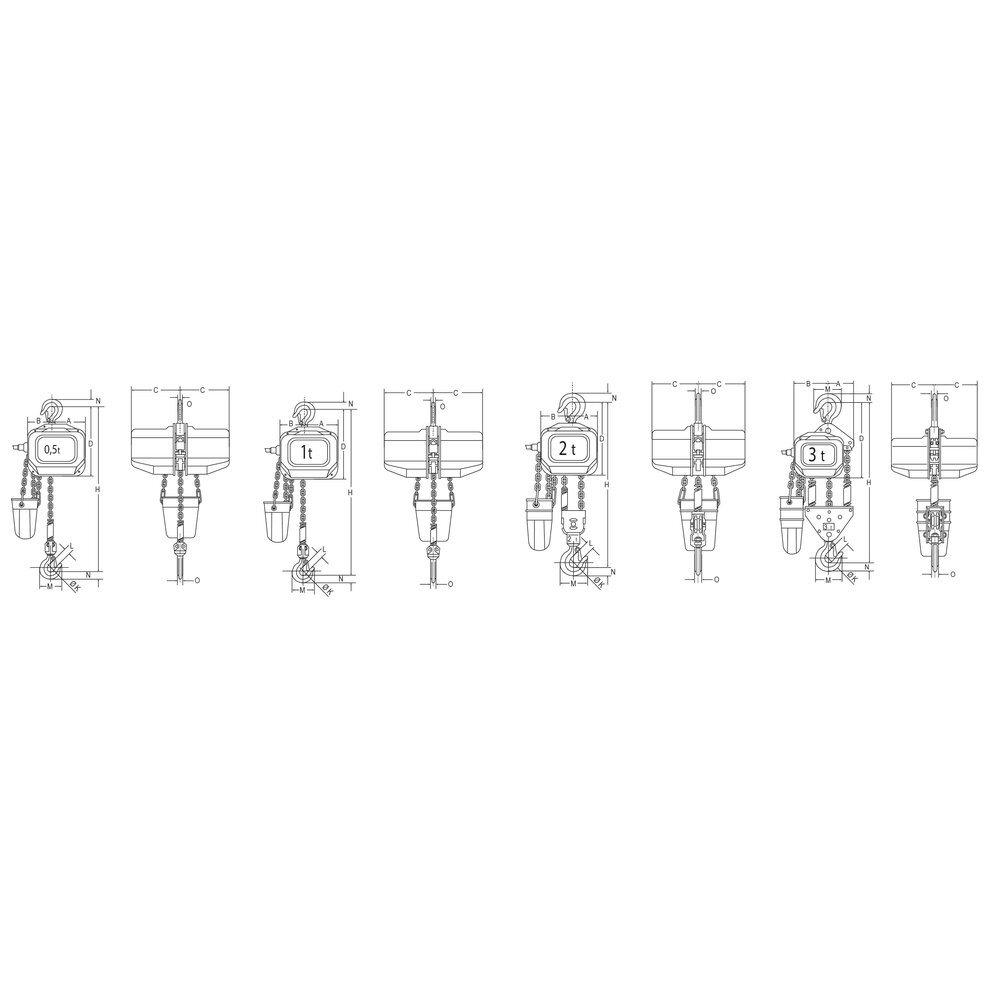 FAH 400 V electric chain hoist 1 speed