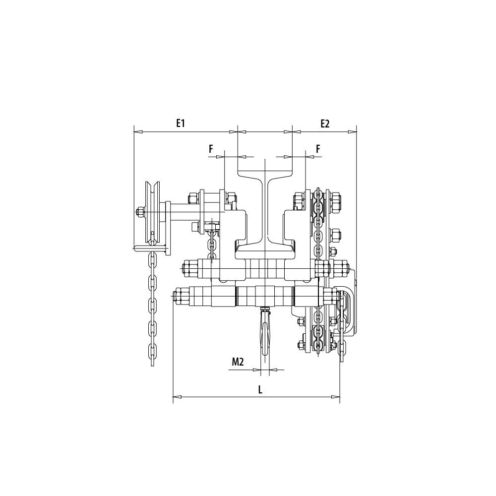 KBT200OD low headroom hoist-trolley