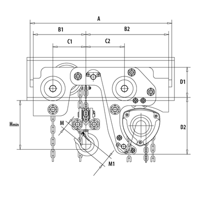 KBT200OD low headroom hoist-trolley