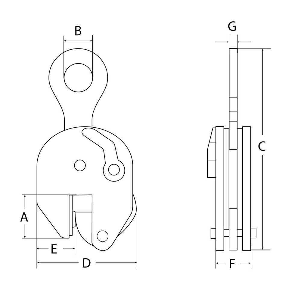Vertikal-Hebeklemme REMA CS-H (max. Härte 50RC)