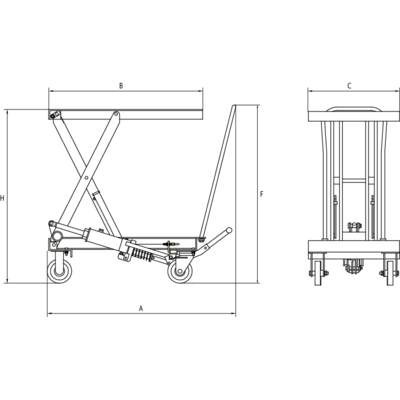 HTR Hubtisch Mobil aus Edelstahl