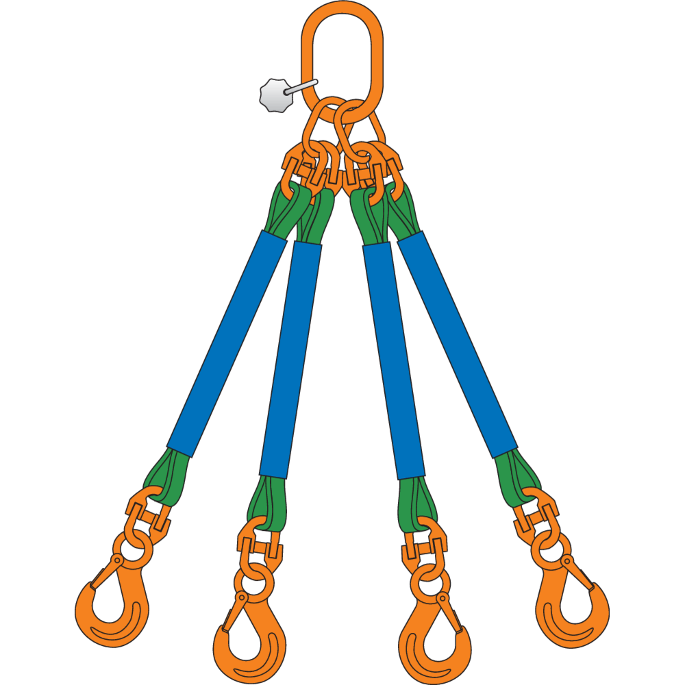 4-leg round sling assy with chain components (G10)