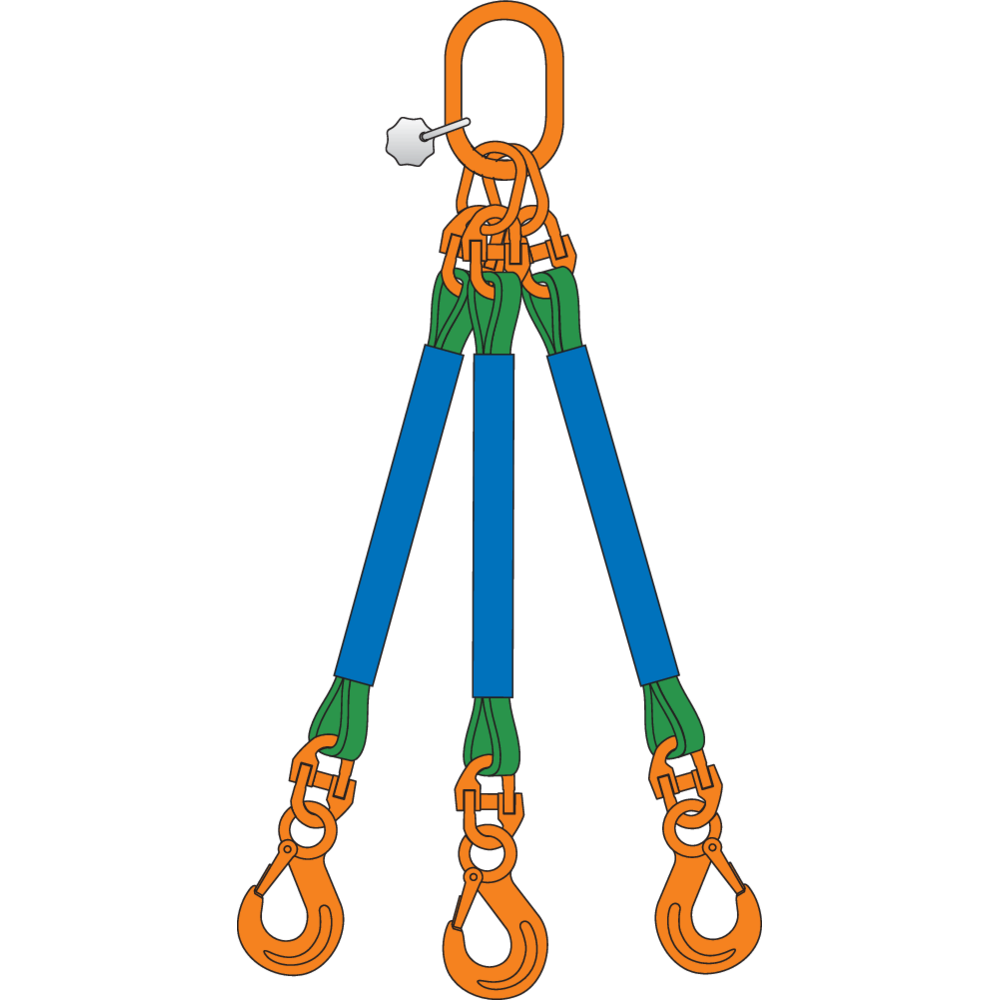 3-leg round sling assy with chain components (G10)
