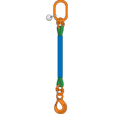 1-leg round sling assy with chain components (G10)