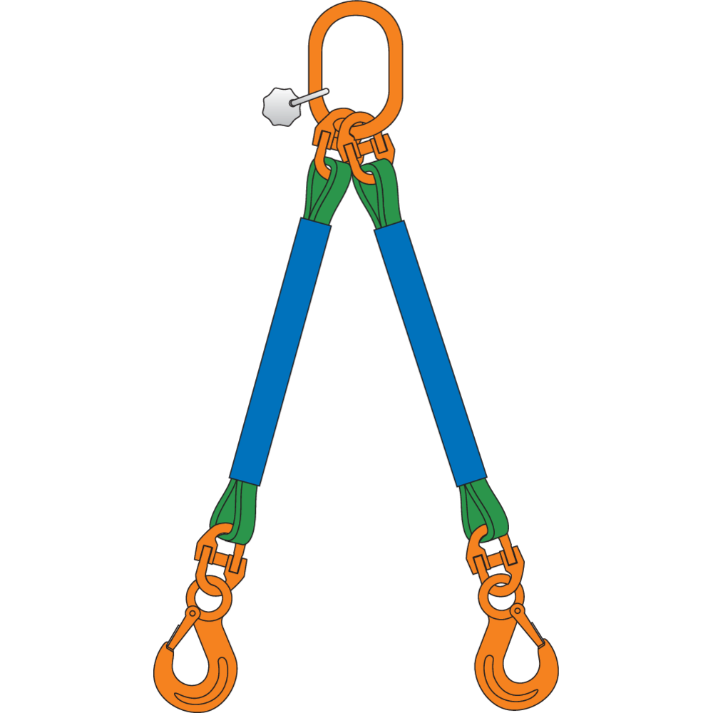 2-leg round sling assy with chain components (G10)