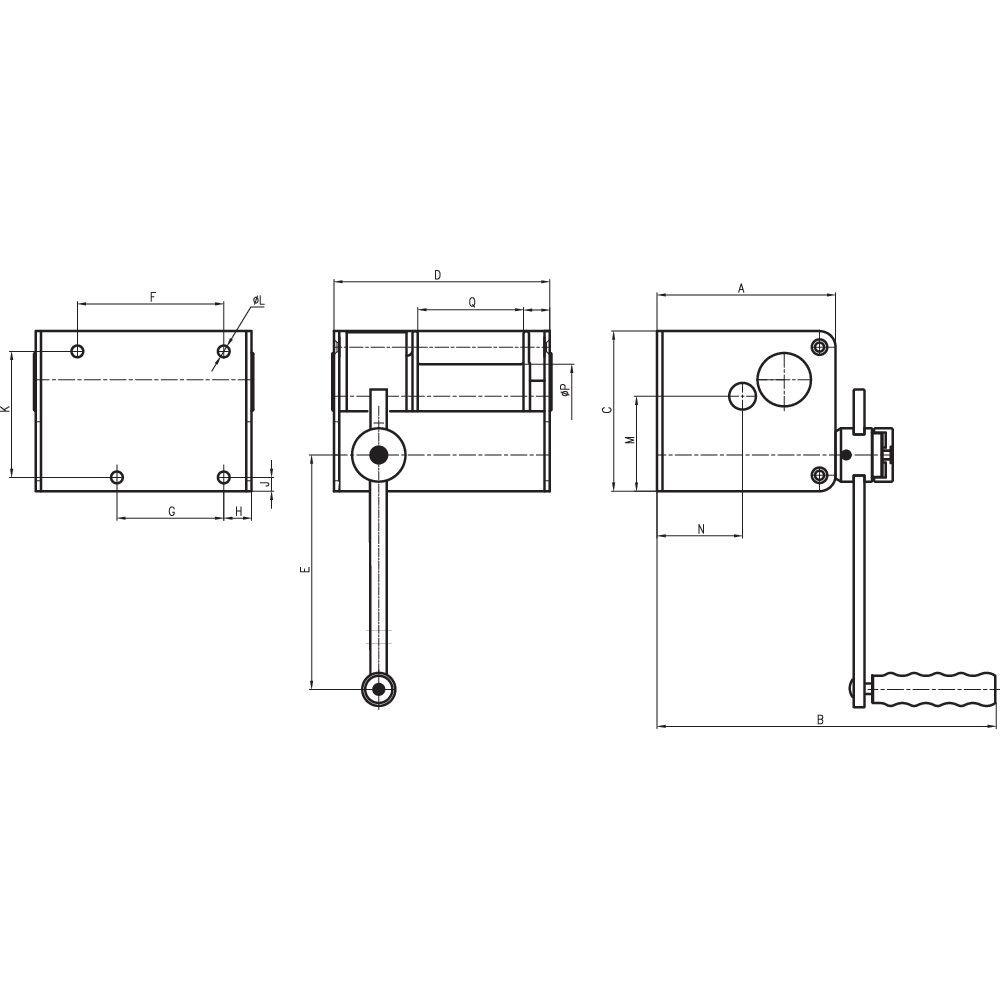 Schneckenradwinde REMA RWL mit Freilaufsystem