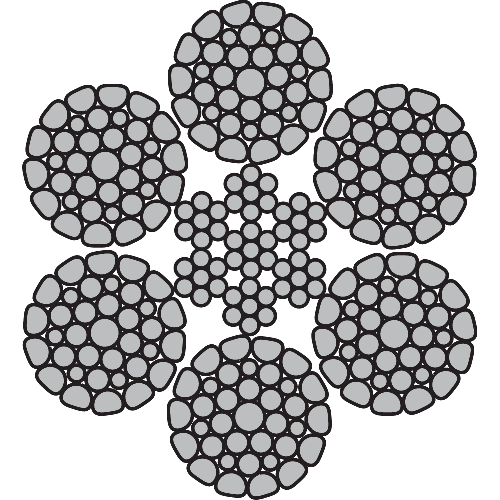 Spezialdrahtseil ROPETEX Perform 6C - 6x36 IWRC - verdichtet