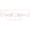 Turnbuckle open type with 2 Hooks SS