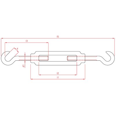 Turnbuckle Open Type With 2 Hooks Ss Certex Germany