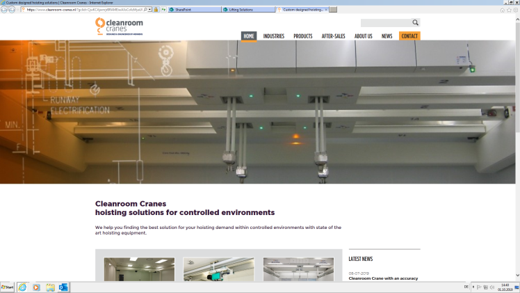 Reinraum Krane bei CERTEX