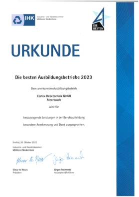 IHK Zertifikat CERTEX