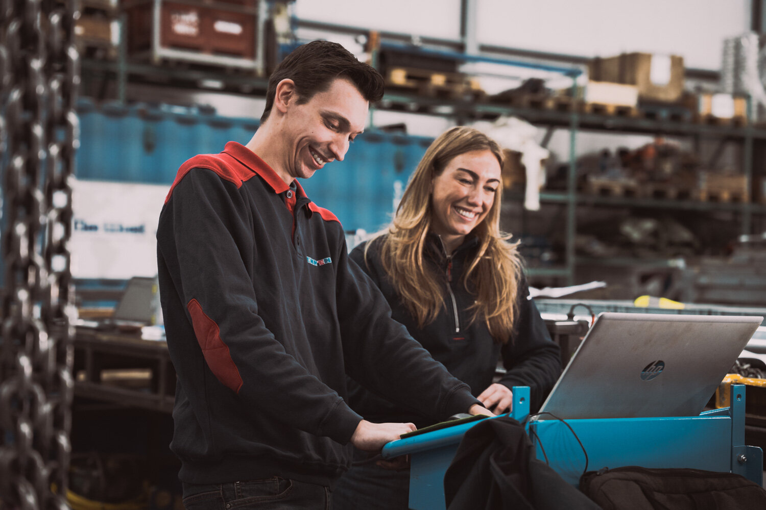 Employees with laptop services